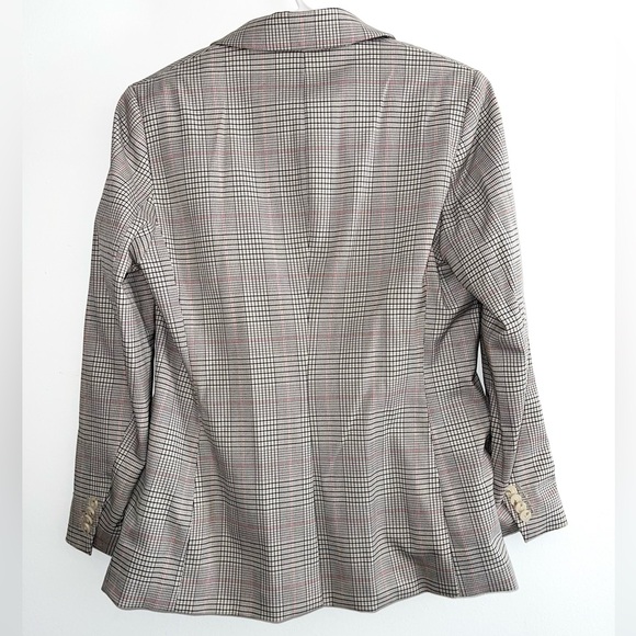 H&M Suit Jacket / Blazer - Grey & Pink Prince of wales design - Size US M - Picture 3 of 3